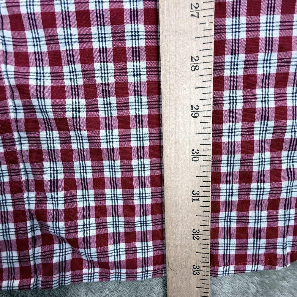 Vintage Wrangler Shirt Mens Big 4X Red Plaid Western Snap Button Long Sleeve - Picture 13 of 15